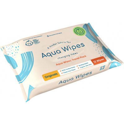 Aqua Wipes EKO Dětské vlhčené ubrousky s 99,6 % vody 12 ks