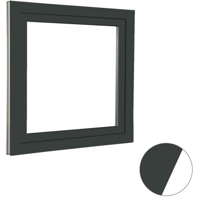 ALUPLAST Plastové okno jednokřídlo antracit/bílé 100-109 x 130-139 – Sleviste.cz