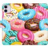 Pouzdro a kryt na mobilní telefon Pouzdro iSaprio Flip s kapsičkami na karty - Donuts Pattern 02 Apple iPhone 11