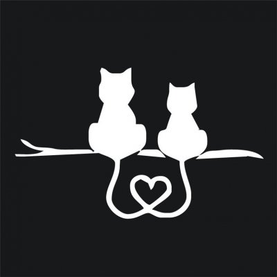 Samolepka (na auto, notebook) kočky (bílá) – Zboží Mobilmania