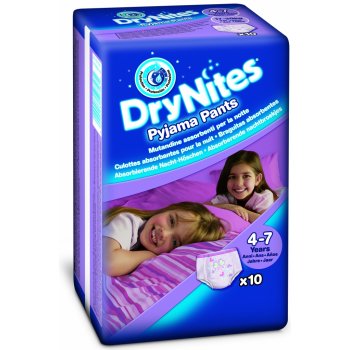 Huggies Dry nites absorbční kalhotky 4-7 let/girls/17-30 kg 10 ks od 117 Kč  - Heureka.cz