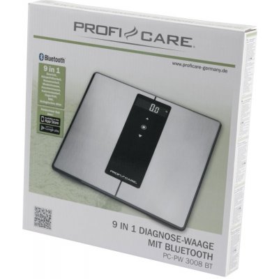 Diagnostická osobní váha z nerezové oceli s funkcí Bluetooth ProfiCare PC-PW 3008 BT