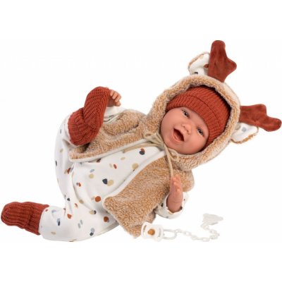 Llorens 74018 NEW BORN realistická miminko se zvuky a měkkým látkovým tělem 42 cm – Zboží Mobilmania