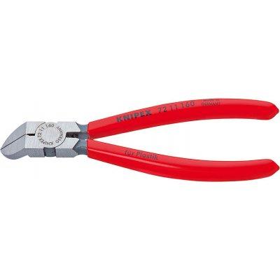 KNIPEX Kleště boční štípací na plasty, břity zahnuté v úhlu 45° 160 mm, knipex 7211160 – Sleviste.cz