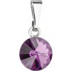 Přívěsky Evolution Group CZ Přívěsek bižuterie se Swarovski krystaly fialový kulatý 54018.3 amethyst