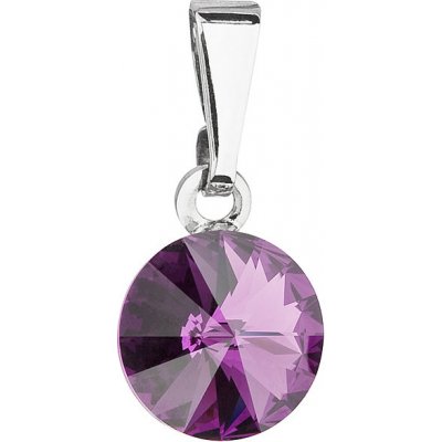 Evolution Group CZ Přívěsek bižuterie se Swarovski krystaly fialový kulatý 54018.3 amethyst