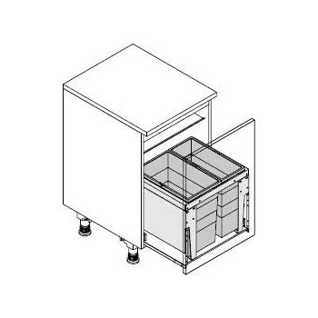 Hailo Vestavný odpadkový koš Triple XL 3631-58