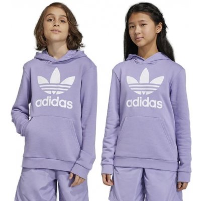 adidas Mikina Trefoil Hoodie IB9983 Fialová – Zboží Mobilmania