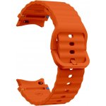 Drakero Silikonový řemínek WAVY oranžový pro Samsung Galaxy Watch 4, 5, 6, 7 10468 – Zboží Živě