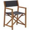 Zahradní židle a křeslo Kave Home Thianna černá látková zahradní skládací židle