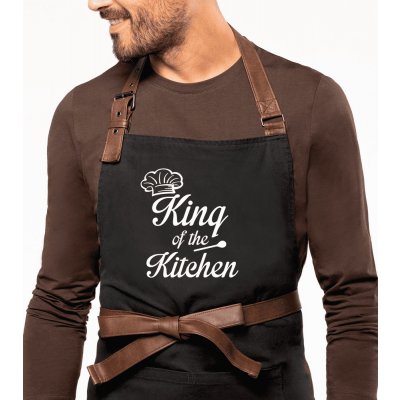 Kariban Zástěra pro muže Exclusive King of the Kitchen Černošedá – Zbozi.Blesk.cz