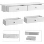 SONGMICS Nástěnná police se dvěma zásuvkami 65x15 cm – Sleviste.cz