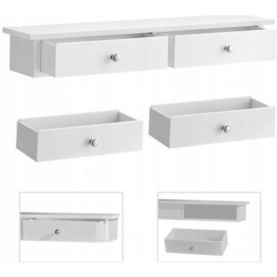 SONGMICS Nástěnná police se dvěma zásuvkami 65x15 cm – Sleviste.cz