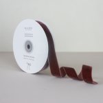 Bella Rose Sametová stuha 2 cm – Brown (10 m), hnědá barva, textil – Zboží Dáma