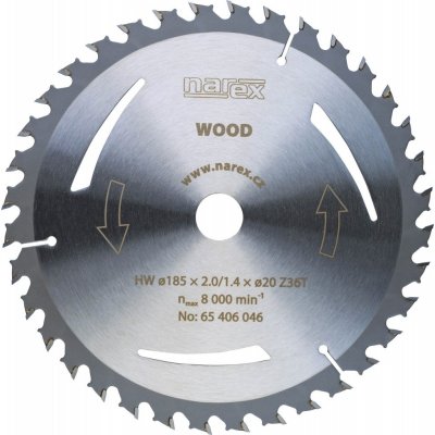 Narex 65406046 pilový kotouč 185x2,0/1,4x 20 Z36T Wood – Hledejceny.cz