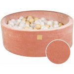 MeowBaby kulatý míčkový bazének 90 x 30 cm apricot velvet + 200 barevných míčků – Zboží Dáma