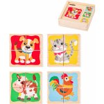 Woody Baby minipuzzle domácí zvířátka 4x4 dílky v krabičce 4v1 – Zboží Mobilmania