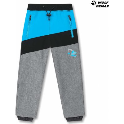 Kugo HK2710 softshellové kalhoty s fleecem šedá + modrá