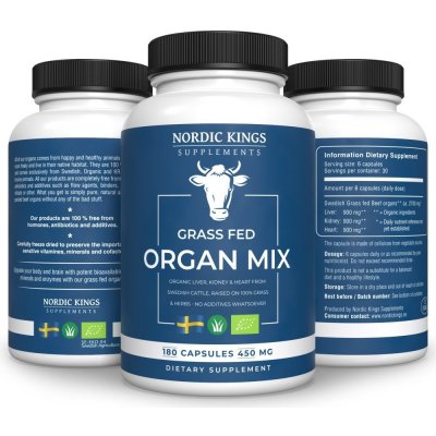 Nordic Kings Hovězí mix orgánů v BIO Grass fed kvalitě 180 kapslí – Zbozi.Blesk.cz