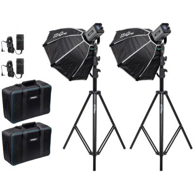 VILTROX Set 2x Weeylite Ninja 300 - COB LED světlo + 2x softbox, 2x stativ, 2x Bowens adaptér – Zboží Živě