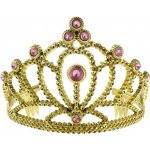 Korunka pro princezny s růžovými kameny zlatá – Zboží Mobilmania