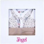 Little Angel Novorozenecká sada smyk Outlast bílá sv.hnědé květy latte – Zboží Dáma