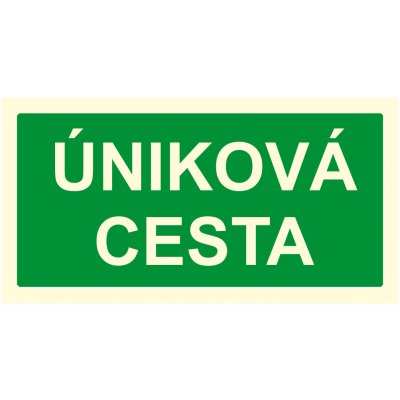 Fotoluminiscenční tabulka – ÚNIKOVÁ CESTA text fotoluminscenční plast 200 x 100 mm – Hledejceny.cz