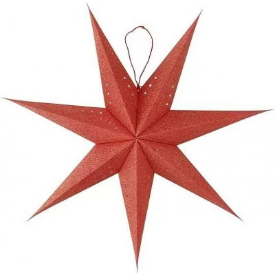 German Závěsná vánoční LED hvězda 10 LED 4,5 W Ø 75 cm papír teplá bílá vnitřní použití červená