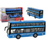 LEANToys Dvoupatrový autobus na baterie modrý