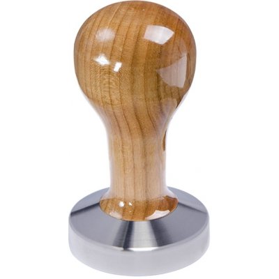 Buna Café Tamper třešeň, lak, nerez mat, plochý 57 mm – Sleviste.cz
