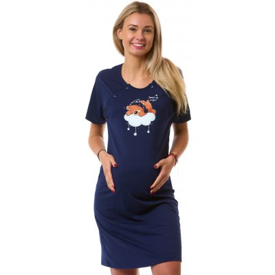 Těhotenská a kojicí košilka tmavě modrá s medvídkem pohodlí a roztomilost v jednom 1C4153 modrá – Hledejceny.cz