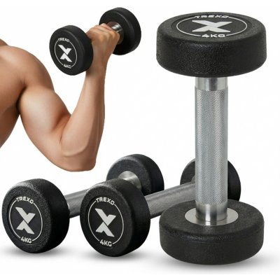 XTREXO Pro Gumová litinová činka 4 kg – Hledejceny.cz