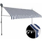 vidaXL Ručně zatahovací markýza s LED světlem 100 cm modrobílá - 11461.145846 – Zboží Mobilmania