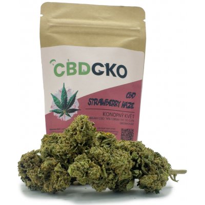 CBDČKO CBD Konopný květ Strawberry haze 16% CBD THC 0,5% 100 g – Sleviste.cz