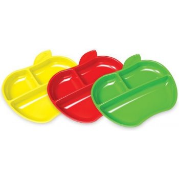 Munchkin Munchkin Set barevných dělených talířů ve tvaru jablka 3 ks
