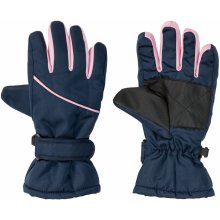 Crivit Dívčí lyžařské rukavice tmavě modrá / růžová