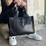 Grosso elegantní větší dámská kabelka do ruky S684 černá – Zboží Mobilmania