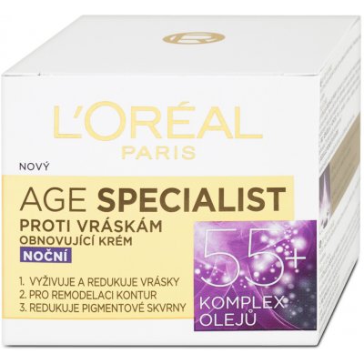 L'Oréal Age Specialist noční krém proti vráskám 55+ 50 ml – Zboží Mobilmania