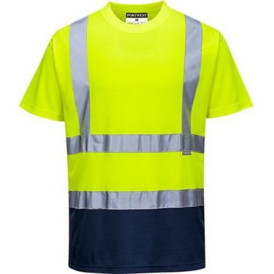 Portwest Reflexní tričko s krátkým rukávem Plus Hi-Vis žluté/modré 89162 – Zboží Mobilmania