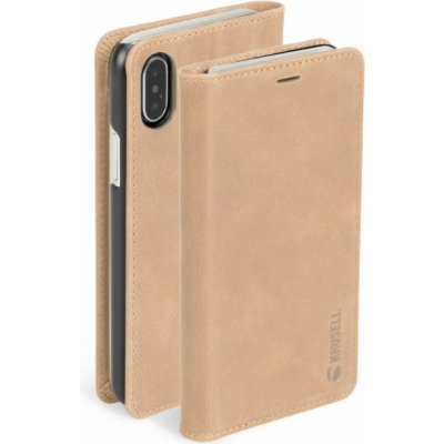 Krusell Sunne 4 Card FolioWallet Apple iPhone XS Max vintage nude – Zboží Mobilmania