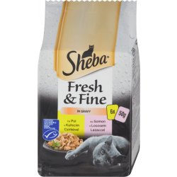 Sheba Fresh & Fine kuřecí a losos 6 x 50 g