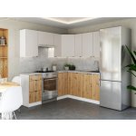 FRONTI Rohová kuchyňská linka LAMIA 190x170 cm Kamenný/Dub artisan – Zboží Dáma