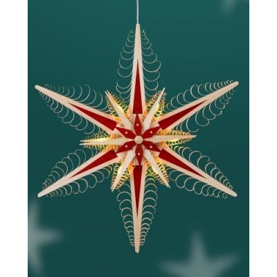 Herstellung von Baum- & Fensterschmuck Martina Rudolph Okenní dekorace dřevěná hvězda s osvětlením ŠxVxH 50x50x4cm NOVINKA