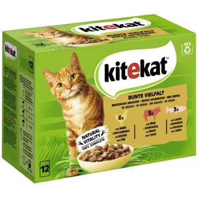 Kitekat Bunte Vielfalt kuře hovězí losos 12 x 85 g – Hledejceny.cz
