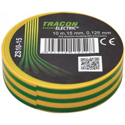 Tracon Electric Páska izolační 10 m x 15 mm zelenožlutá