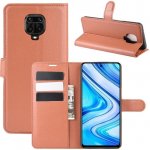 Litchi PU kožené peněženkové Pouzdro Xiaomi Redmi Note 9 Pro/Note 9S hnědé – Sleviste.cz