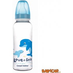 Canpol babies láhev s potiskem Love & Sea modrá 250 ml