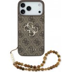 Guess PU 4G Metal Logo Strap Zadní Kryt pro iPhone 17 Pro Max Brown – Zboží Mobilmania