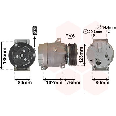 Kompresor klimatizace VAN WEZEL 4300K069