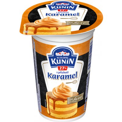 Mlékárna Kunín Šlehačka De Luxe karamel 27 % 200g – Zboží Mobilmania